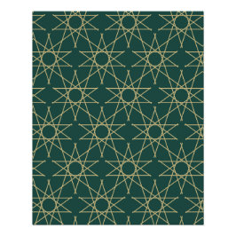 Nile Lotus Geometrisch Patroon Poster