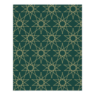 Nile Lotus Geometrisch Patroon Poster