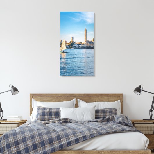 Nile Reflections Beneath Cairo Tower Canvas Afdruk (Insitu (Slaapkamer))