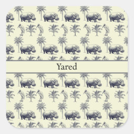 Nile River Botanische Patroon, aangepast Vierkante Sticker