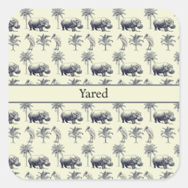 Nile River Botanische Patroon, aangepast Vierkante Sticker