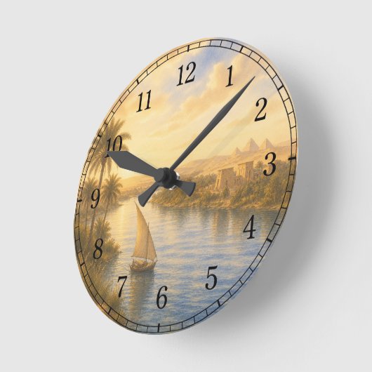 Nile River Wall Clock — Landscape Design Ronde Klok (Hoek)