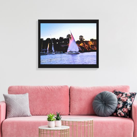 Nile Sailships Canvas Afdruk (Insitu (Woonkamer))