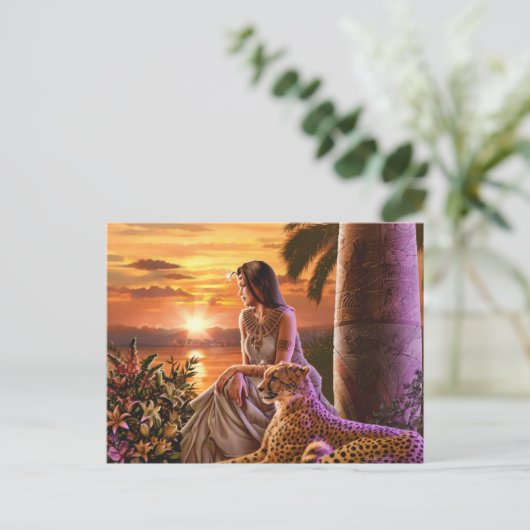 "Nile Sunset" Briefkaart (Staand voorkant)