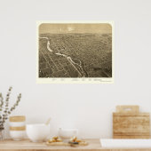 Niles, MI Panorama Map - 1868 Poster (Keuken)