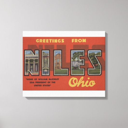 Niles, OhioLarge Letter ScenesNiles, OH Canvas Afdruk (Voorkant)