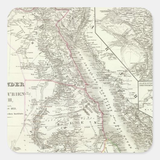 Nillander - De Nijl, Afrika Vierkante Sticker (Voorkant)