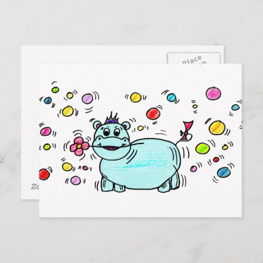 Nilpferd Briefkaart (Voorkant / Achterkant)