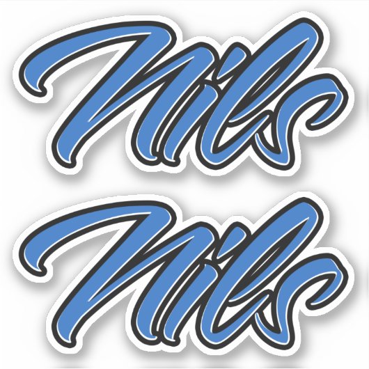 Nils Name blue Aufkleber Sticker Stickerset (Voorkant)