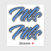 Nils Name blue Aufkleber Sticker Stickerset (Vel)