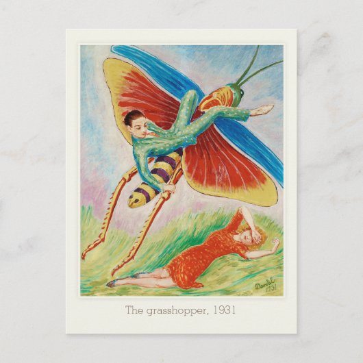 Nils von Dardel Grasshopper Gräshoppan 1931 Briefkaart (Voorkant)