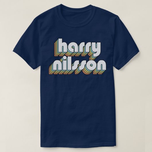 Nilsson Retro Rainbow Typography Vervaagde stijl T-shirt (Design voorkant)