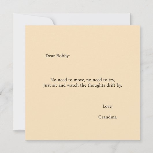 Nim Meditates  Comfort Serie Kaart (Achterkant)