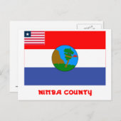 Nimba County Flag met naam Briefkaart (Voorkant / Achterkant)