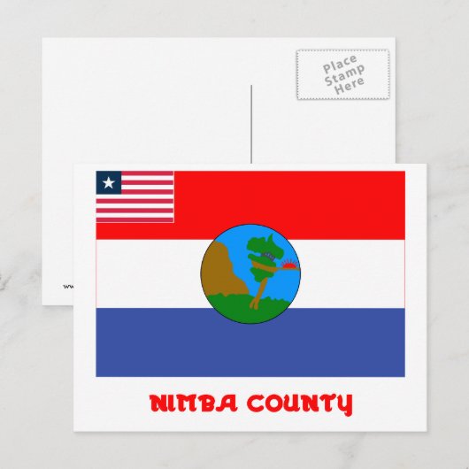 Nimba County Flag met naam Briefkaart (Voorkant / Achterkant)