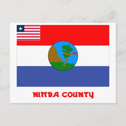 Nimba County Flag met naam Briefkaart (Voorkant)