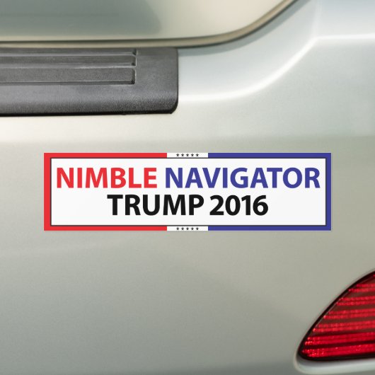 NIMBLE NAVIGATOR TRUMP 2016 BUMPERSTICKER (Op auto)