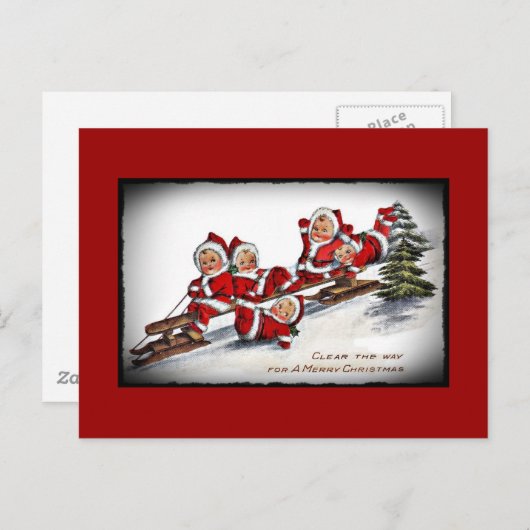 Nimblie Nicks Ride a Sled Briefkaart (Voorkant / Achterkant)