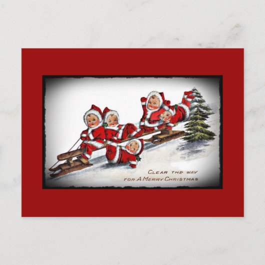 Nimblie Nicks Ride a Sled Briefkaart (Voorkant)