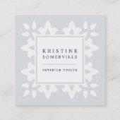 Nimbus Gray | Marokkaans geometrisch plein Vierkante Visitekaartje (Voorkant)