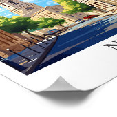 Nimes France Art Vintage Travel Illustratie Poster (Hoek)