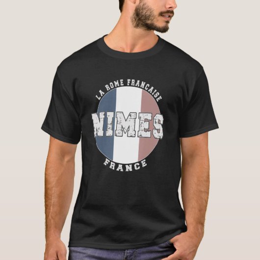 Nimes France, Franse vlag T-shirt (Voorkant)