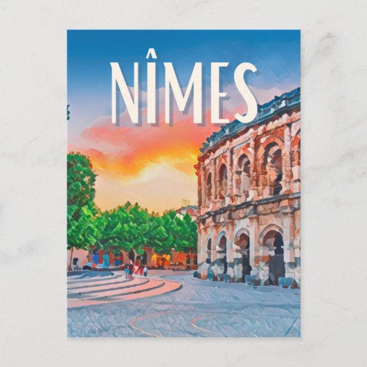 Nîmes Photo Vintage Briefkaart (Voorkant)