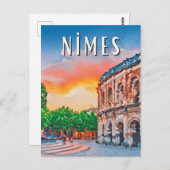 Nîmes Photo Vintage Briefkaart (Voorkant / Achterkant)