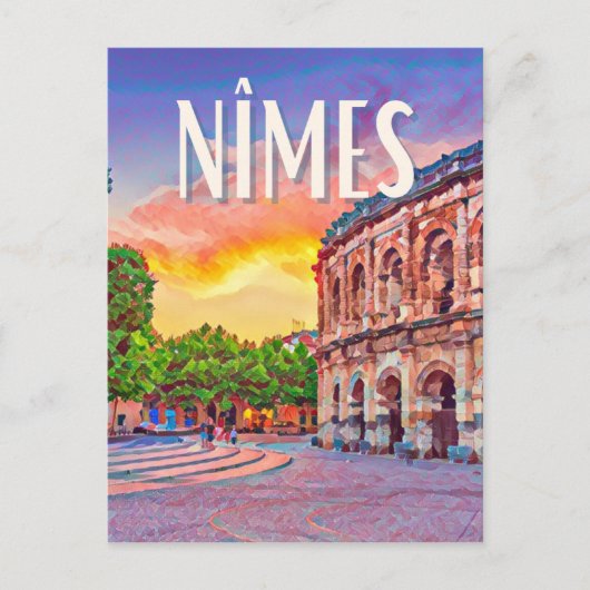 Nîmes Photo Vintage Briefkaart (Voorkant)