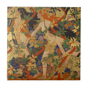 Nimfen art nouveau tegeltje