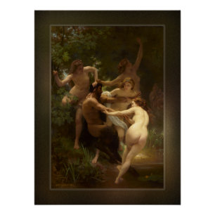Nimfen en Satyr door William-Adolphe Bouguereau Perfect Poster