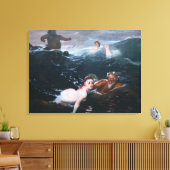 Nimfen en Satyrs Spelen in de Golven Canvas Afdruk (Insitu (Woonkamer))