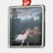 Nimfen en Satyrs Spelen in de Golven Metalen Ornament (Links)