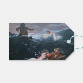 Nimfen en Satyrs Zwemmen in de golven Cadeaulabel