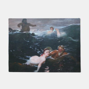 Nimfen en Satyrs Zwemmen in de golven Deurmat