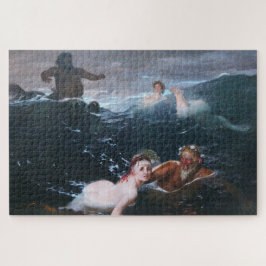 Nimfen en Satyrs Zwemmen in de golven Legpuzzel