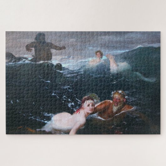 Nimfen en Satyrs Zwemmen in de golven Legpuzzel (Horizontaal)