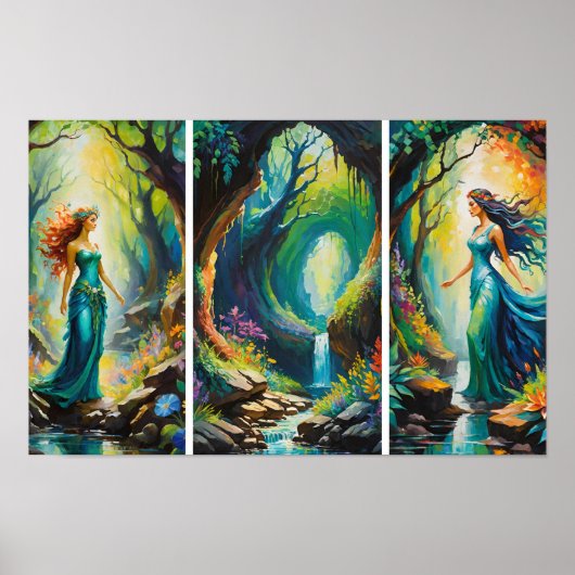 Nimfen van het bos poster (Voorkant)