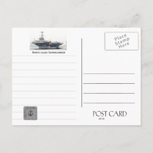 NIMITZ CLASS SUPERCARRIER BRIEFKAART (Achterkant)