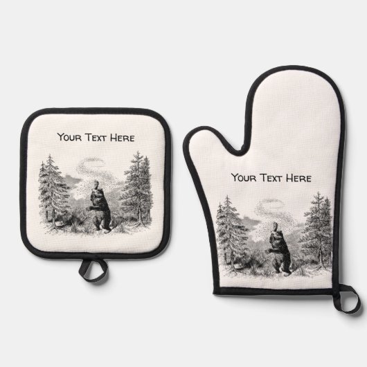 Nimrod - Beer en bijen Ovenwant & Pannenlap Set (Voorkant)