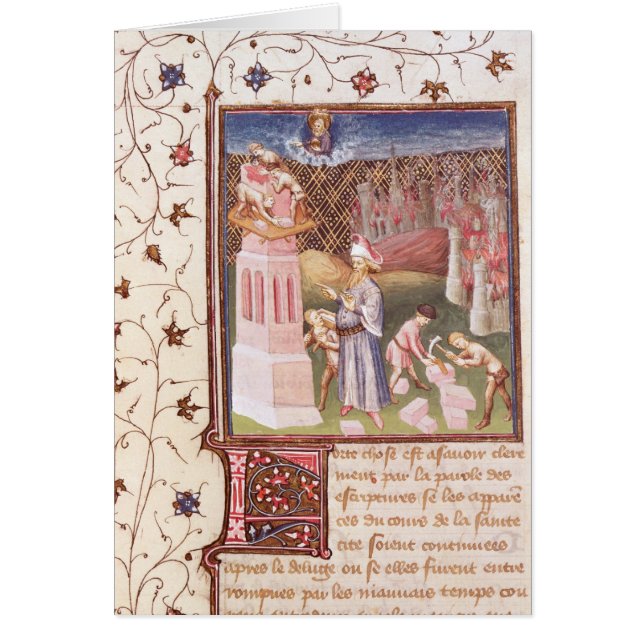 Nimrod die toezicht houdt op de bouw van de toren  (Voorkant)