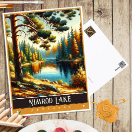 Nimrod Lake, Arkansas | Schilderij uit het verlede Briefkaart