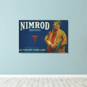 Nimrod Lemon LabelSan Fernando, CA Canvas Afdruk (Insitu (Houten vloer))