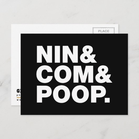 NIN & COM & POOP. BRIEFKAART (Voorkant / Achterkant)