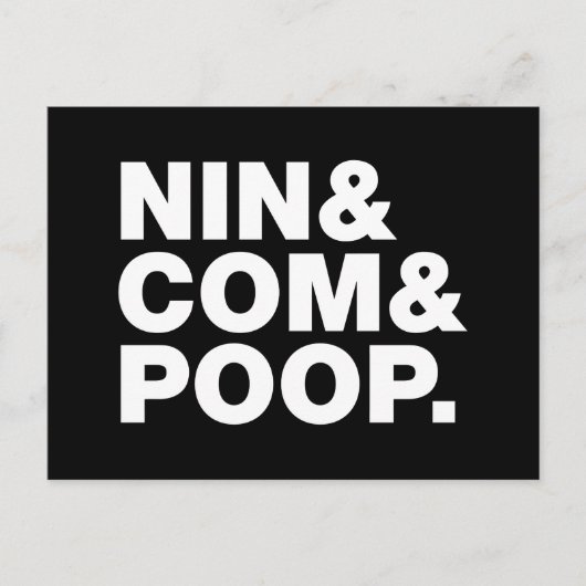 NIN & COM & POOP. BRIEFKAART (Voorkant)