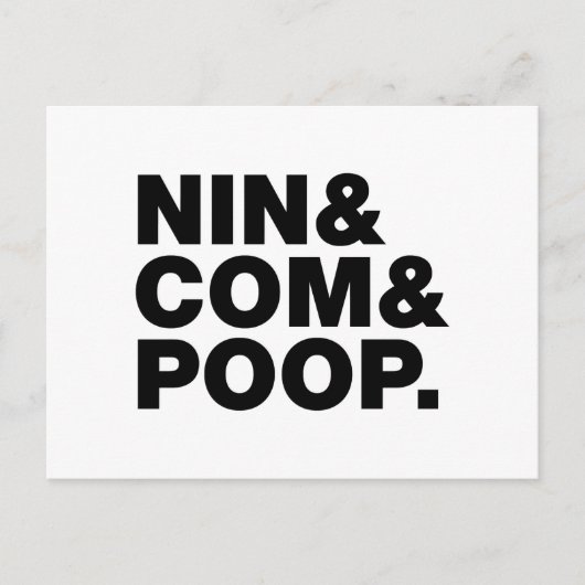 NIN & COM & POOP. BRIEFKAART (Voorkant)