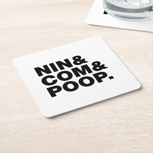 NIN & COM & POOP. KARTONNEN ONDERZETTERS (Schuin)