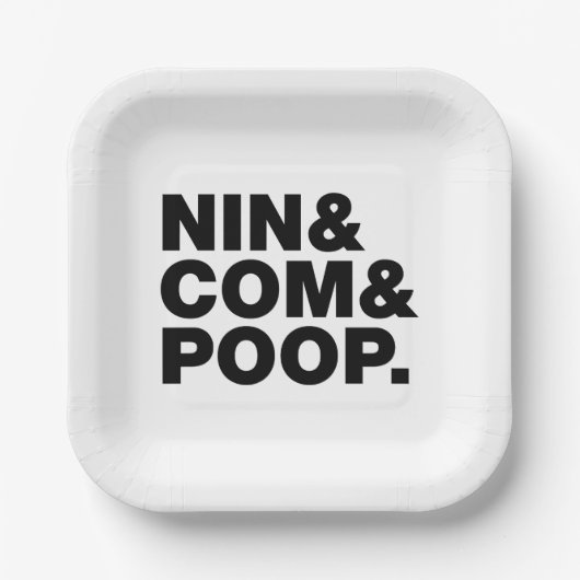 NIN & COM & POOP. PAPIEREN BORDJE (Voorkant)