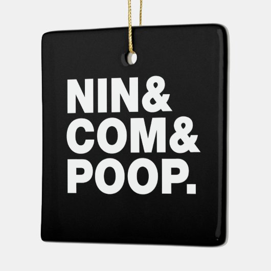 NIN & COM & POOP. PINGPONG BALL KERAMISCH ORNAMENT (Links)