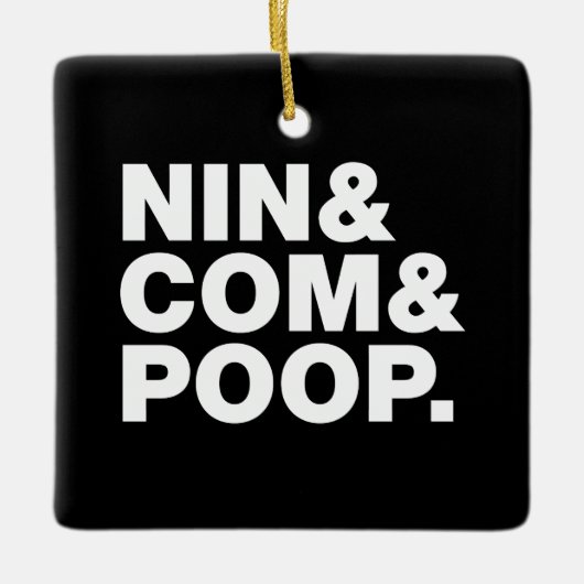 NIN & COM & POOP. PINGPONG BALL KERAMISCH ORNAMENT (Voorkant)